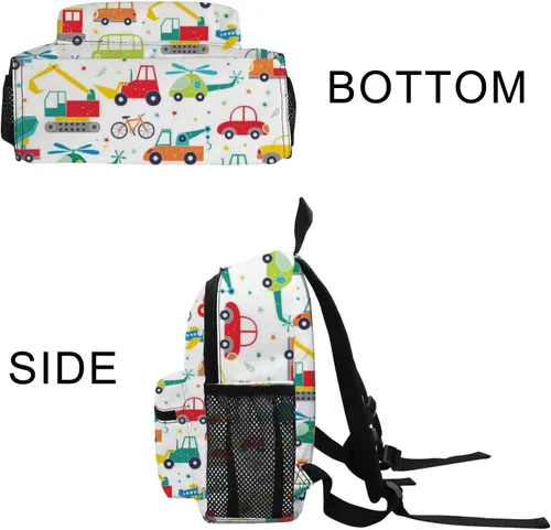 Vista 8 de Linda mochila de dibujos animados para niños, mini bolsa para niños y niñas, viaje preescolar, Coches Avión, Mochilas Daypack