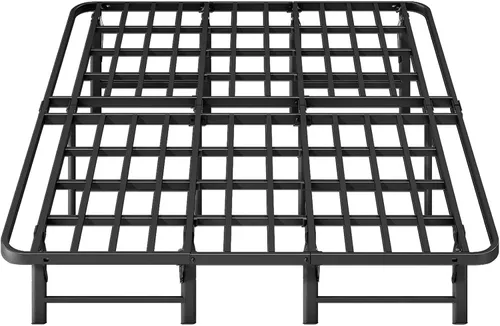 Vista 13 de Marcos de cama plegables individuales resistentes, base de colchón resistente de 14 pulgadas de alto, marco de cama de plataforma metálica