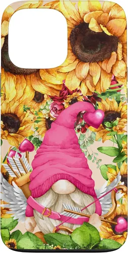 Vista 24 de Valentines Gnome in Cupid Costume for Women with Sunflower Case for iPhone 17