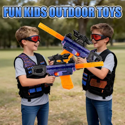 Vista 6 de Pistolas de juguete para niños de 8 a 12 años, rifle de francotirador de juguete eléctrico, francotirador automático de espuma realista con mira