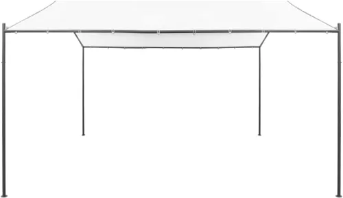 Vista 2 de Cenador de jardín, tiendas de campaña resistentes para fiestas, bodas, patio trasero, césped, 157.5 x 157.5 x 102.4 pulgadas, acero blanco, tela