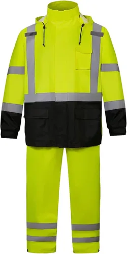 Vista 7 de SRsafety Equipo de lluvia de alta visibilidad, equipo de lluvia de trabajo de alta visibilidad clase 3 para hombres, trajes de lluvia de construcción