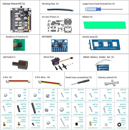 Vista 7 de Adeept DarkPaw Bionic - Kit de robot araña cuadrúpedo compatible con Raspberry Pi 4 3 Modelo B+/B, robot de rastreo STEM, OpenCV, autoestabilizador