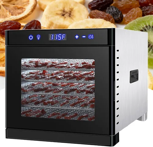 Vista 9 de Deshidratador de alimentos de 700 W Máquina secadora de acero inoxidable Máquina secadora eléctrica de alimentos con control de temperatura
