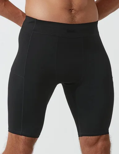 Vista 3 de MIZOK Pantalones cortos de compresión elásticos para hombre con bolsillo