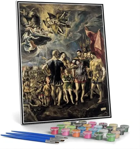 Vista 8 de Kits de pintura por números para adultos y niños festín en la casa de Simón Pintura por El Greco DIY pintura al óleo por números Kits de pintura por