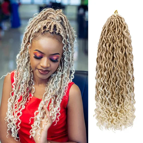 Vista 39 de 8 pulgadas Goddess Faux Locs pelo de ganchillo para mujer negro 7 paquetes de rastas estilo bohemio río para mujeres niños cabello pre rizado