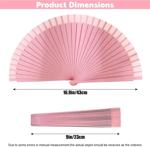Vista 2 de Ventilador plegable de mano de 8.2 pulgadas, plegable, portátil, elegante, plegable para eventos, fiestas, reuniones de mujeres, elegancia de seda