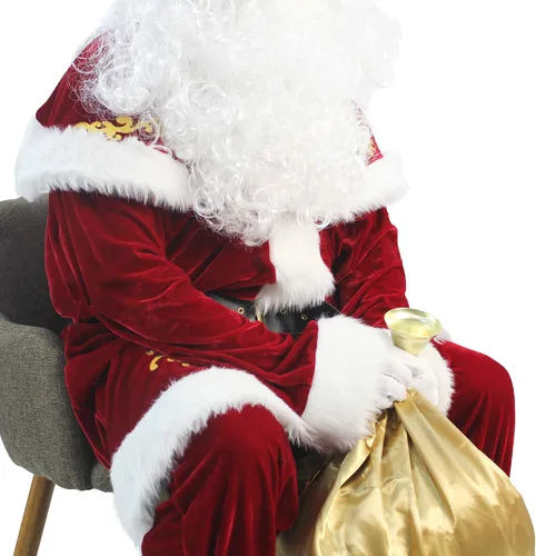 Vista 4 de WeGuard Traje de Papá Noel de terciopelo de lujo para hombre, juego de 12 piezas, disfraz de Papá Noel de Navidad