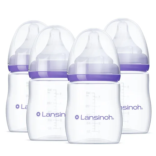 Vista 14 de Lansinoh NaturalWave - Juego de regalo para recién nacido, 4 biberones anticólicas de 5 onzas con tetinas XS Flow para recién nacidos + 4 biberones