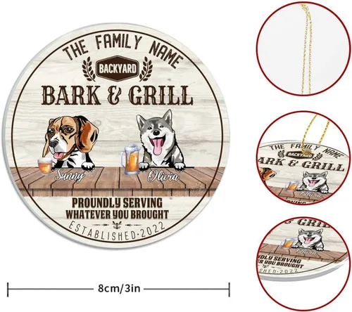 Vista 2 de SILYHEART Christmas Acrylic Ornaments Beagle Dog & Shikoku Dog Christmas Souvenirs Custom Family Dog Name Vintage Dog Home Christmas Memorial Gifts