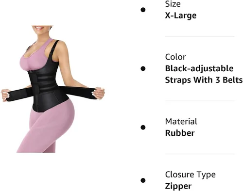 Vista 7 de FeelinGirl Waist Trainer for Women Latex Corset Cincher Vest Sport Workout Girdle Hourglass Body Shaper with Steel Bones