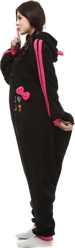 Vista 3 de Novelty Pajamas Pijama unisex con capucha para gatos, Gato negro