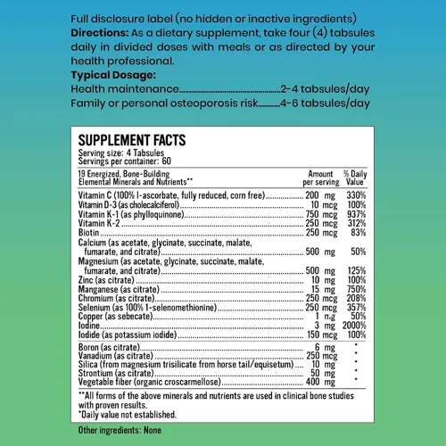 Vista 2 de Alkaline for Life Alkalizing Minerals+, Suplemento multimineral de 19 nutrientes con calcio, magnesio, D3 y K2, fórmula de soporte óseo, sin gluten