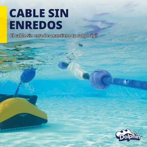 Vista 9 de Dolphin Aspirador robótico automático para piscinas W20, incluye control remoto y carrito, solo limpieza de pisos, ideal para piscinas comerciales