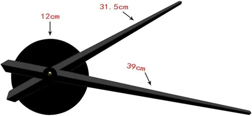 Vista 7 de The Geeky Days Reloj de pared ajustable DIY, negro, analógico, funciona con pilas, movimiento de cuarzo, silencioso, tamaño grande, diseño sin marco