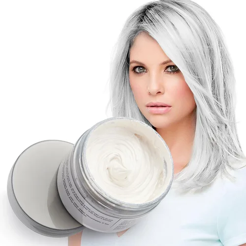 Vista 8 de Cera de color negro para el cabello, crema de peinado instantáneo, 4.23 onzas, cera natural temporal para fiestas, cosplay, Halloween, uso diario