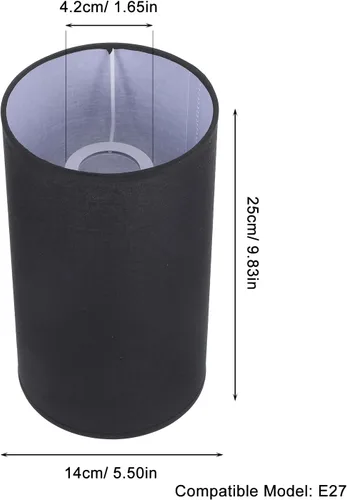 Vista 6 de Angoily Pantalla de lámpara de repuesto para lámpara de mesa, luz de pie de 9.84 x 5.51 x 5.51 pulgadas, pantalla de tambor de tela, cubierta