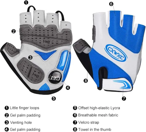 Vista 3 de CXWXC Guantes de ciclismo para hombres y mujeres Guantes de gel transpirable para bicicleta de montaña Guantes de bicicleta antideslizantes