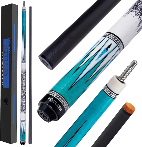 Vista 14 de KONLLEN Carbon Fiber Pool Cue Low Deflection Pro Taper Billiard Cue 001 1.0 KL-08 Azul