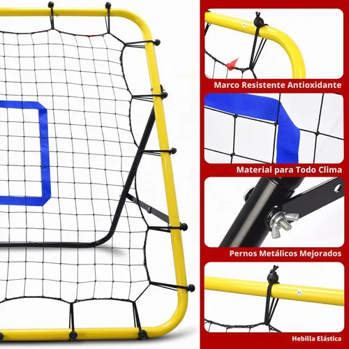 Vista 4 de Eastgoing Baseball and Softball Rebounder Net,Baseball Pitching Net with Pitching Target,Multi-Angle Bounce Back Net for Volleyball Rebounder