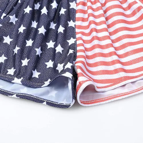 Vista 5 de Perfashion Pantalones cortos metálicos para niñas, pantalones y gafas de sol brillantes para fiestas