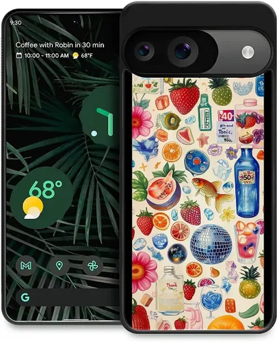 Vista 162 de Compatible con Google Pixel 4A 5G Mobile Case Creative Acrylic Panel trasero Silicona Protección Grip especialmente diseñado para Google Pixel 4A 5G