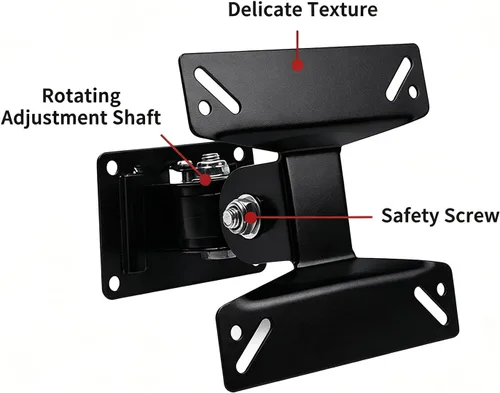 Vista 4 de Soporte de pared para monitor de TV con articulación giratoria para la mayoría de televisores de pantallas planas LED LCD de 14 a 24 pulgadas, VESA