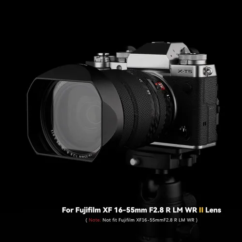 Vista 4 de Haoge LH-X18N Bayoneta Square Metal Lens Hood para Fujifilm Fuji XF 0.630-3.150 in F4 R OIS WR, Fujinon XF16-55mmF2.8 R LM WR II Pantalla de lente