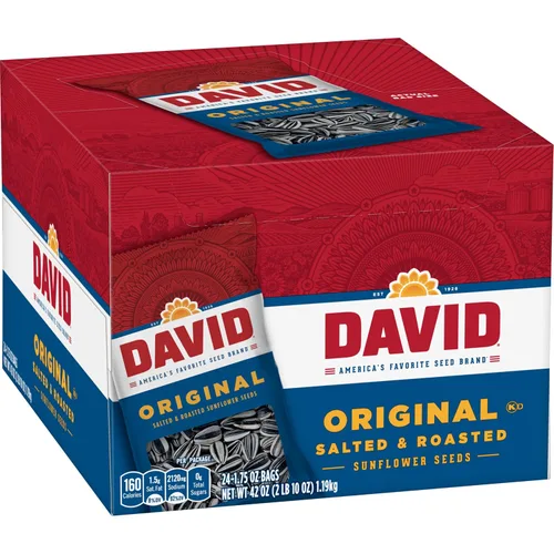 Vista 2 de David Seeds Semillas de girasol originales, bolsas de 1.75 onzas (paquete de 24)