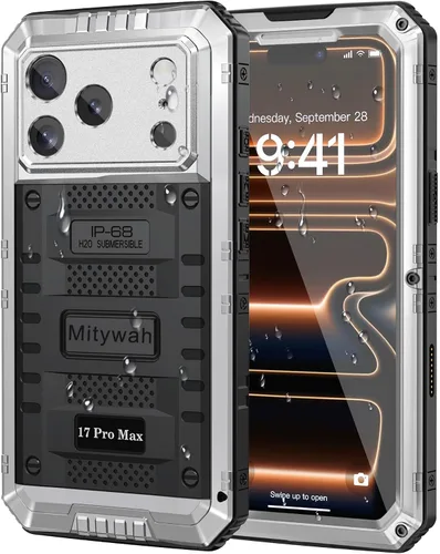 Vista 74 de Mitywah Funda impermeable para iPhone 7/iPhone 8 / iPhone SE 2020, funda de metal resistente de grado militar, protección de cuerpo completo