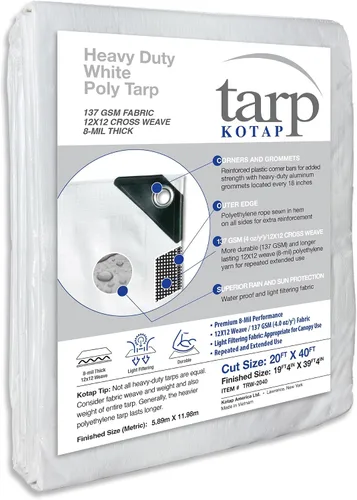 Vista 82 de Kotap TGS-0608 - Lona de polietileno reversible de 8 mil con protección UV, 6 pies X 8 pies, verde-plata