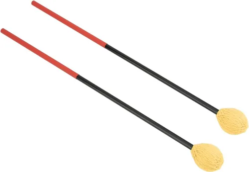Vista 10 de Marimba Mallets, mazos de teclado de hilo duro medio, mango de fibra de carbono, hilo de algodón, palillo de tambor para instrumentos de percusión