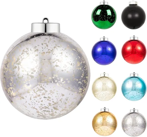 Vista 32 de XmasExp Juego de 24 mini esferas de Navidad inastillables para bolas de árbol de Navidad, 1.18 pulgadas (negro)