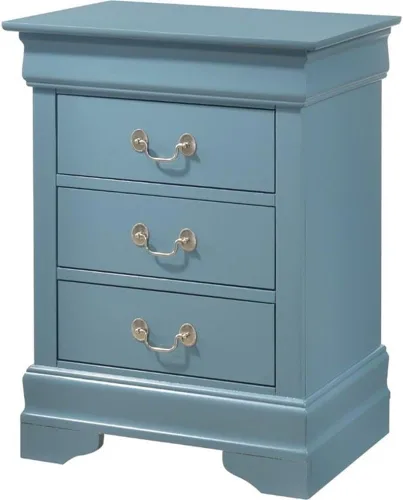 Vista 8 de Glory Furniture Louis Phillipe Mesita de noche con 3 cajones en color beige