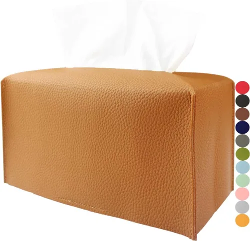Vista 15 de Cubierta de Caja de Paños Grande Rectangular – Soporte de Caja de Paños Rectangular de Tamaño Plus con Cinturón Inferior [JESMINI, Negro] Soporte