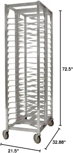 Vista 2 de LPZ3018-DB - Estantes dobles para pizza profunda con 40 bandejas44; 72.5 x 21.5 x 32.88 pulgadas.