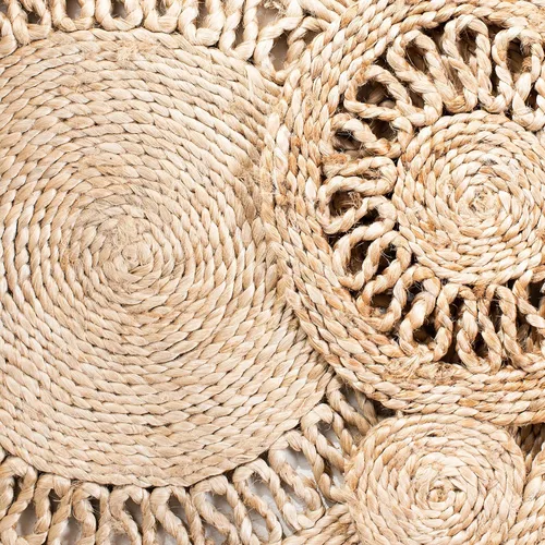 Vista 3 de SAFAVIEH Colección redonda de fibra natural NF167A de 3 pies, redonda, natural, hecha a mano, bohemio, con encanto de yute