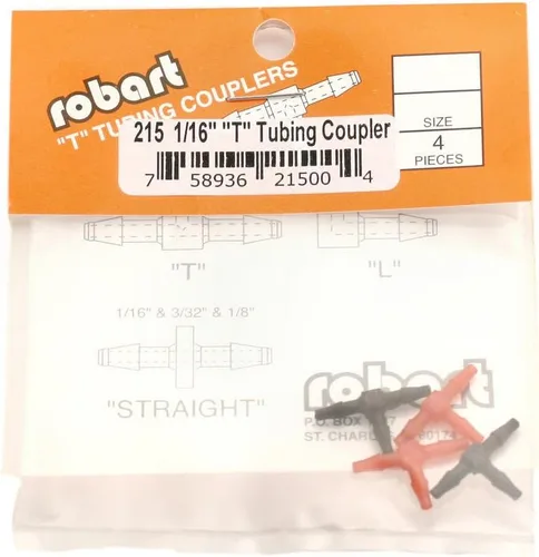 Vista 2 de Robart Fabricación T Tubing Couplers1/16 ROB215 Ruedas Engranaje retracciones y Accys