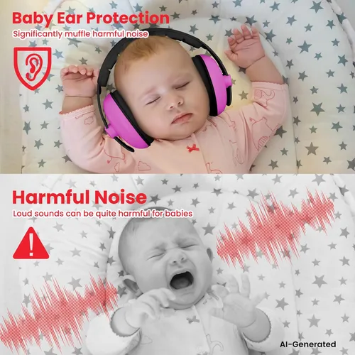 Vista 28 de Auriculares de bebé para protección contra el ruido, color blanco