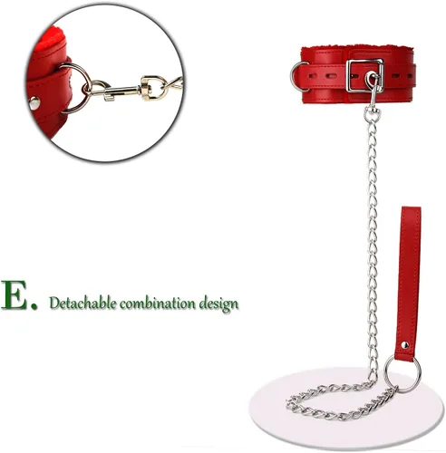 Vista 4 de NouAn Gargantilla de piel sintética para mujer ajustable y desmontable para mascotas color negro rosa Metal Cuero Nylon No es una piedra preciosa