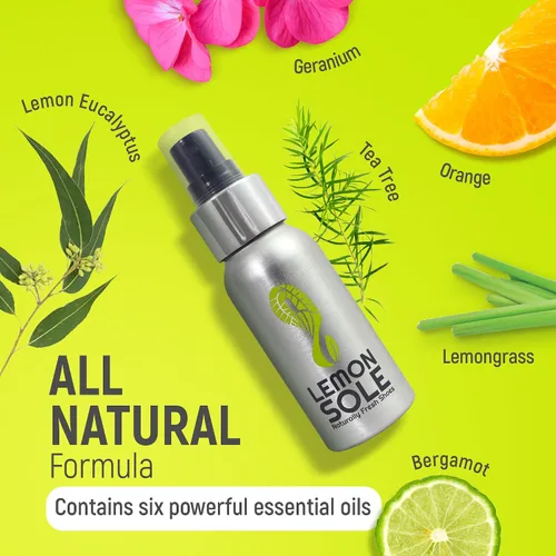 Vista 6 de Ambientador y desodorante natural para zapatos, spray refrescante para zapatos con 6 potentes aceites esenciales para control de olores a largo