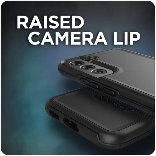 Vista 3 de ENCASED Rebel Series - Funda protectora resistente para Samsung Galaxy S22, color negro
