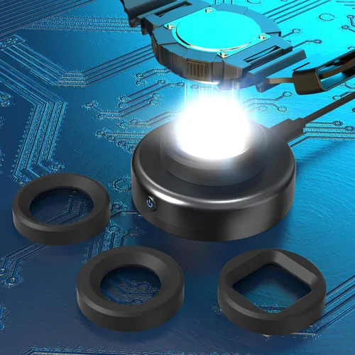 Vista 8 de Cargador de reloj solar, temporizador de apagado de 8H con hombres, mujeres y 3 tapas cuadradas, luz UV LED, carga rápida, relojes Eco Drive