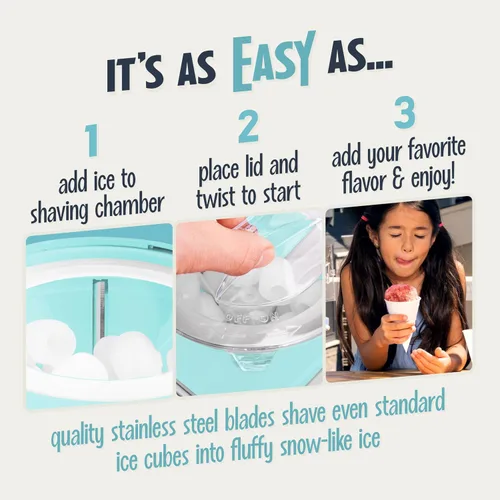 Vista 4 de Nostalgia Máquina de cono de nieve retro – Tamaño de encimera de una sola porción – Máquina de hielo afeitado para conos de nieve, granizados