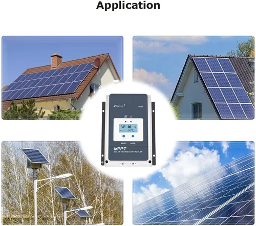 Vista 8 de EPEVER Controlador de carga solar MPPT 60A 12/24/36/48VDC Identificación automática del voltaje del sistema con medidor remoto MT52 y sensor