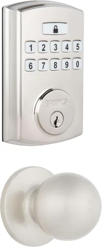Vista 2 de BRINKS - Cerradura de puerta sin llave con cerrojo, cerradura de puerta con teclado de alta seguridad, 50 códigos de usuario, función de bloqueo