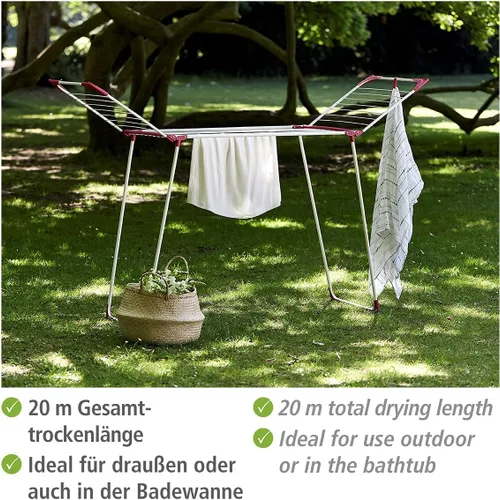 Vista 3 de Wenko Secador de ropa 42.7 ft Summer Dry-42.7 ft Longitud de secado, metal, blanco, 18.1 x 60.2 x 29.9 in