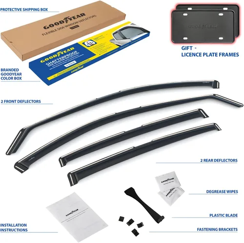 Vista 6 de Goodyear Deflectores de ventana de canal inastillables para Nissan Altima 2019-2026, protectores de lluvia, viseras de ventana para automóviles