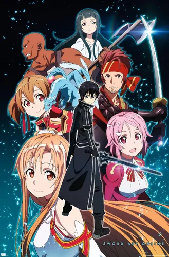 Vista 9 de Trends International Sword Art Online - Póster de pared Key Art 2, 22.4 pulgadas de largo x 14.7 pulgadas, versión enmarcada en madera de granero